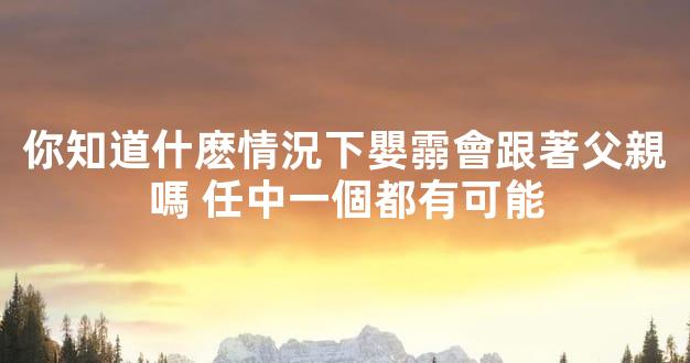 你知道什麽情況下嬰霛會跟著父親嗎 任中一個都有可能